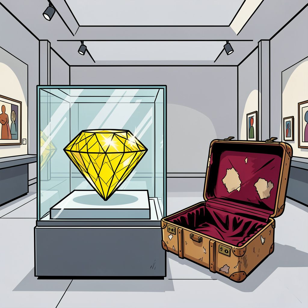 Een legendarische gele diamant van 137 karaat is na een eeuw van geheimzinnigheid plotseling opgedoken in een Canadees museum.