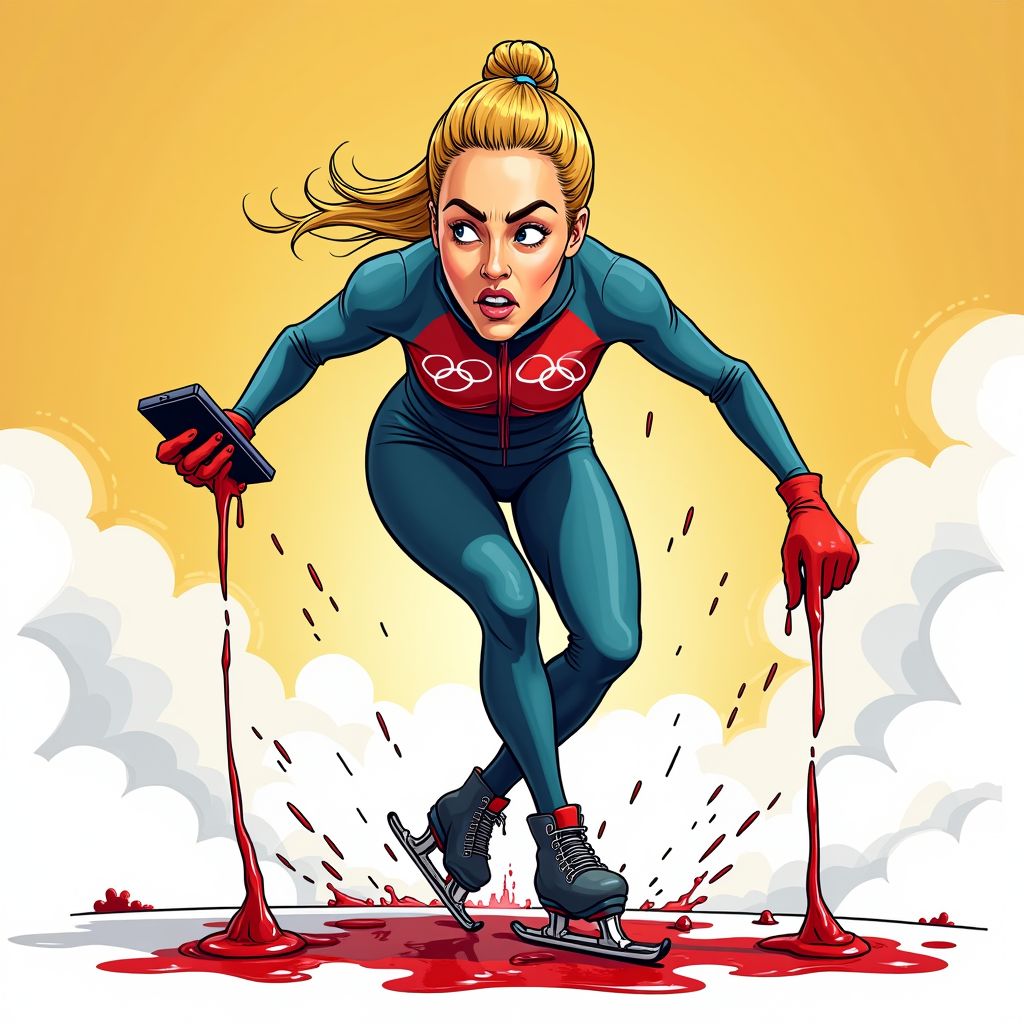 Olympische schaatsster Jutta Leerdam toont bloedende wonden na aanrijding door appende automobilist