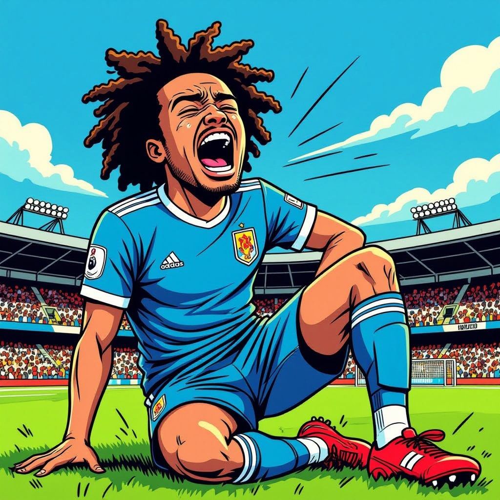 Xavi Simons schreeuwt het uit van de pijn na zware knieslag en ziet WK-droom verdampen.