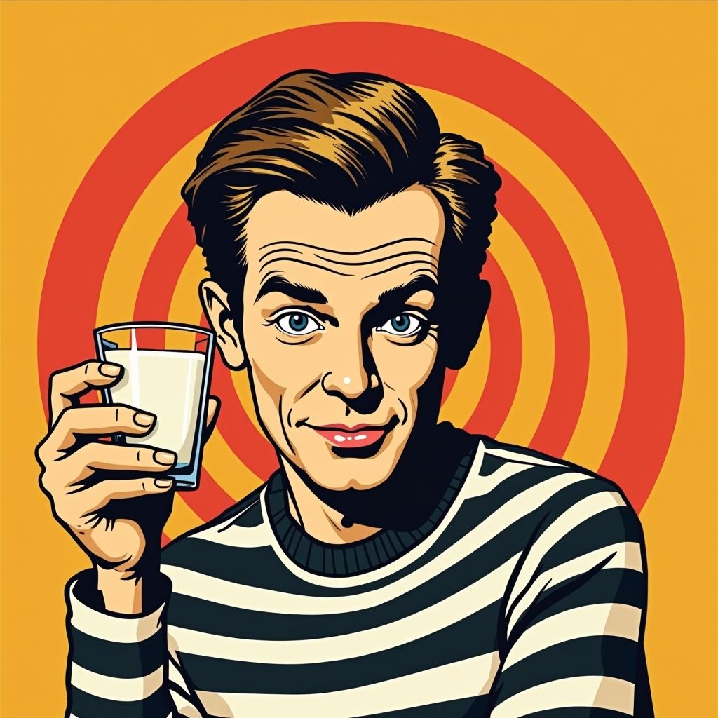 De man met het streepjeshemd en glas melk is voor altijd verdwenen