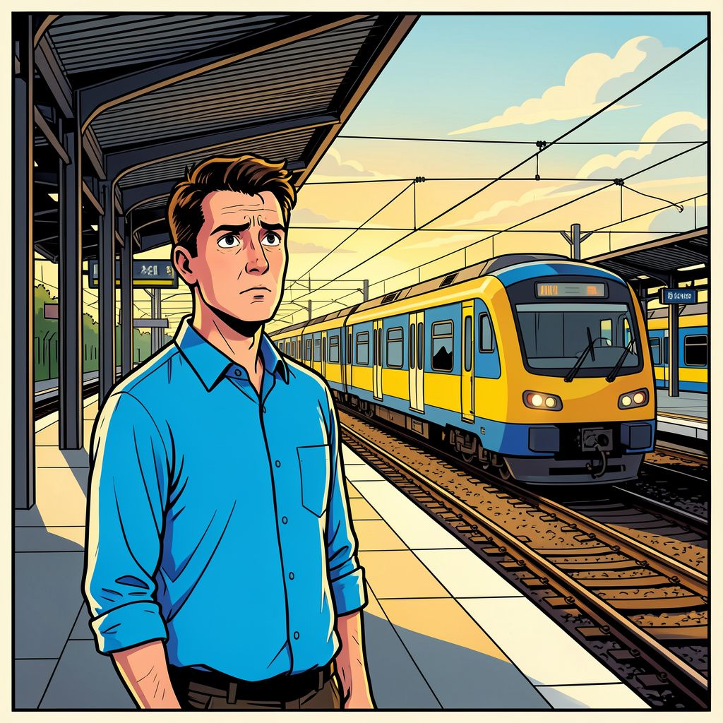 Iemand in een blauw shirt weet wat er vanochtend bij station Twello gebeurde