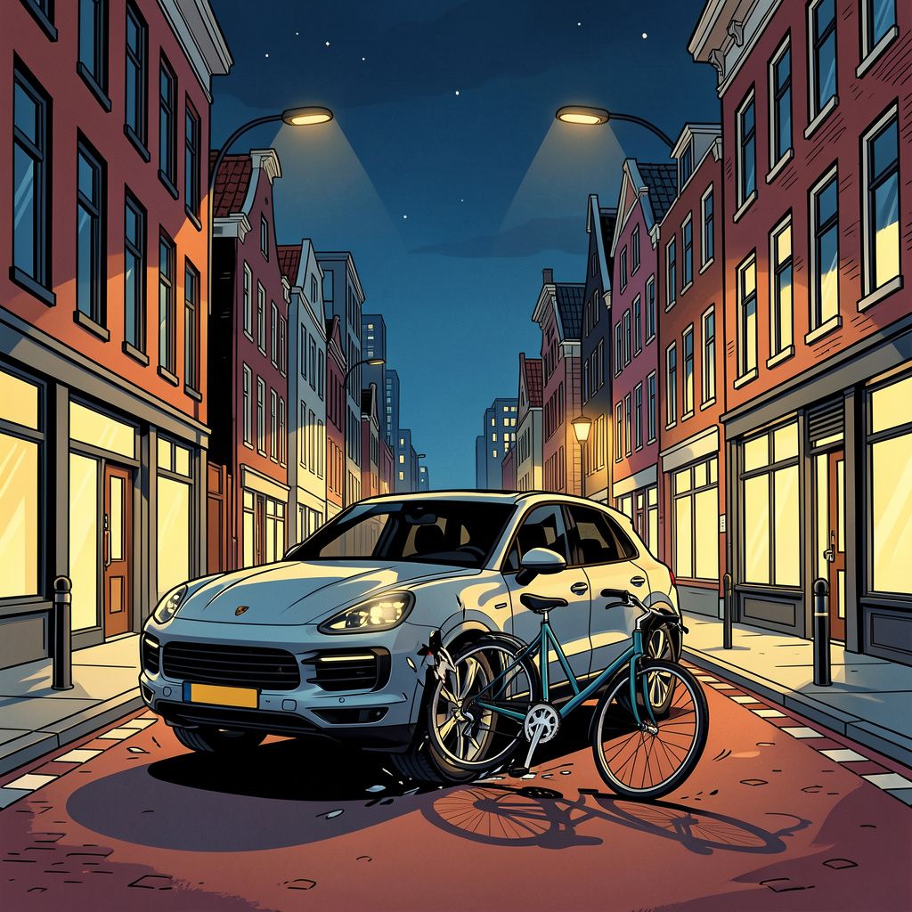 Een fatale botsing met een Porsche Cayenne eist het leven van een Rotterdamse fietser.