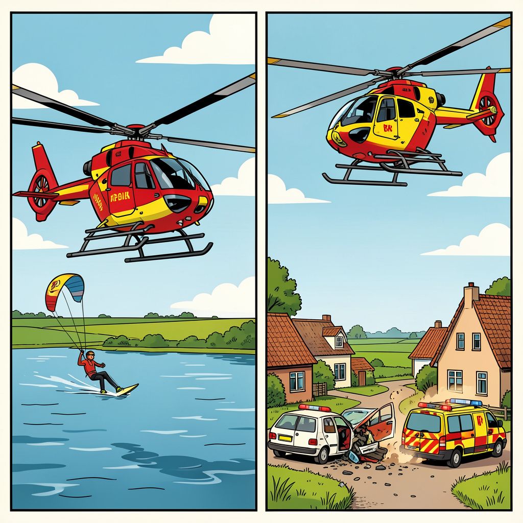 Twee traumahelikopters vliegen uit voor ernstige ongelukken in Friesland.