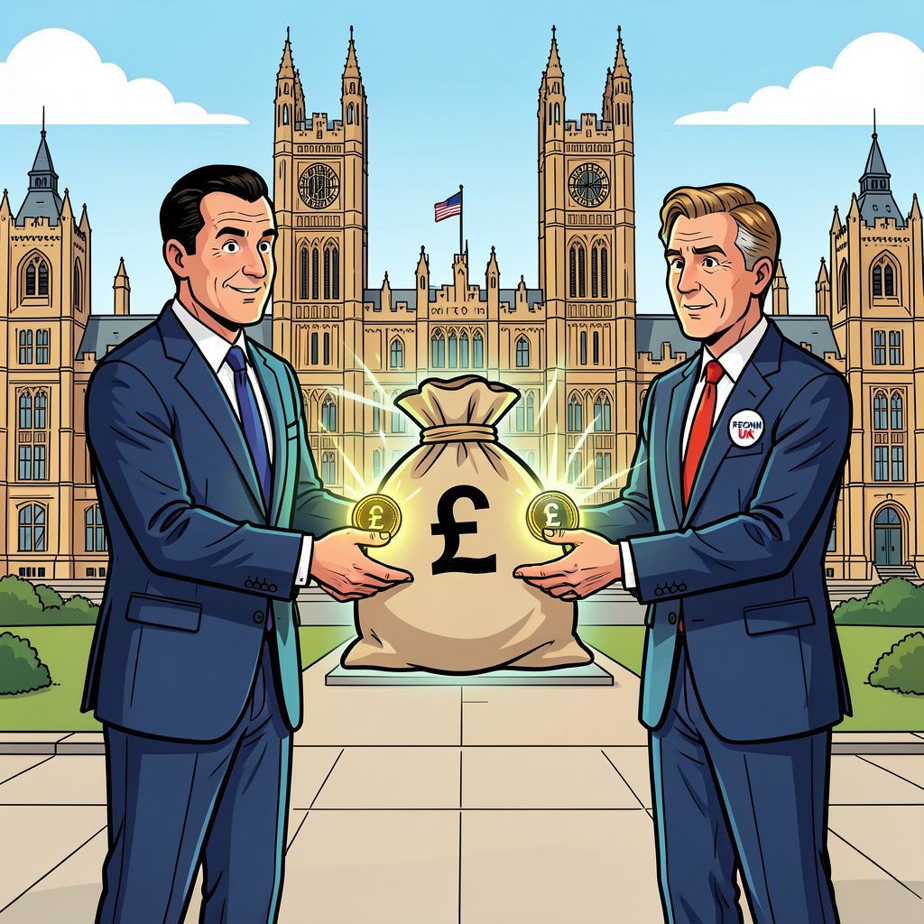 Twee cryptomiljardairs pompen een historisch recordbedrag van 84 miljoen euro in de Britse partij Reform UK.
