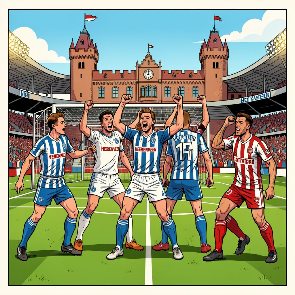 sc Heerenveen deelt flinke tik uit aan kwakkelend Sparta op Het Kasteel.