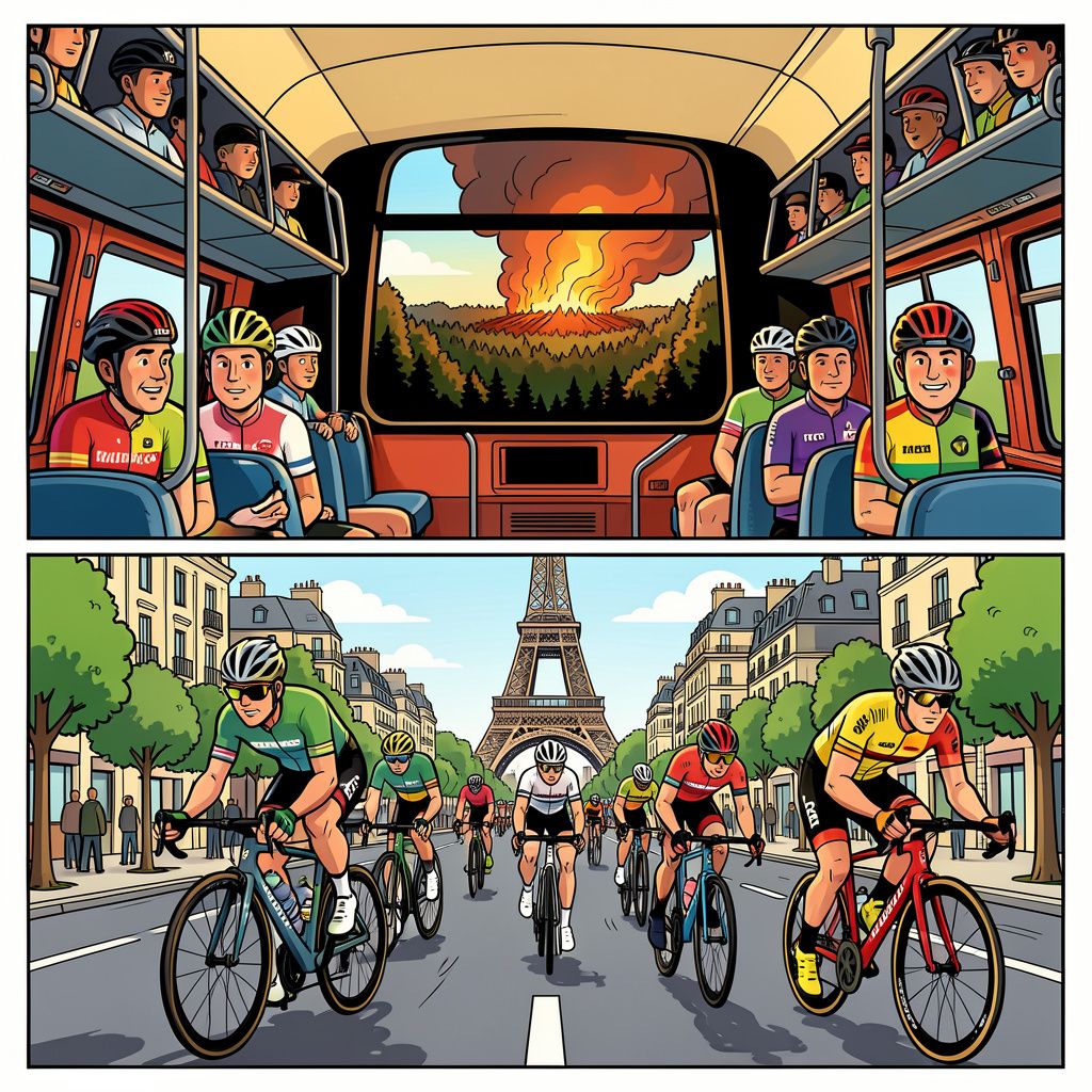 De slotetappe van de Tour de France is morgen fors ingekort omdat agenten bosbranden moeten bestrijden.