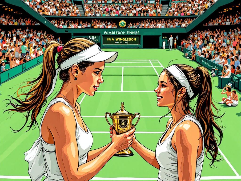 Tenniskanon Swiatek vernietigt Anisimova in historische Wimbledon-finale