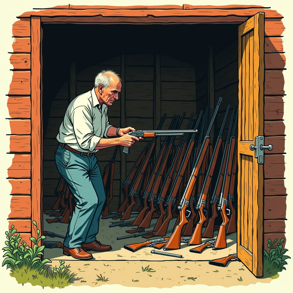 60-jarige man vergeet jarenlang arsenaal van zes vuurwapens in schuur ex-vriendin