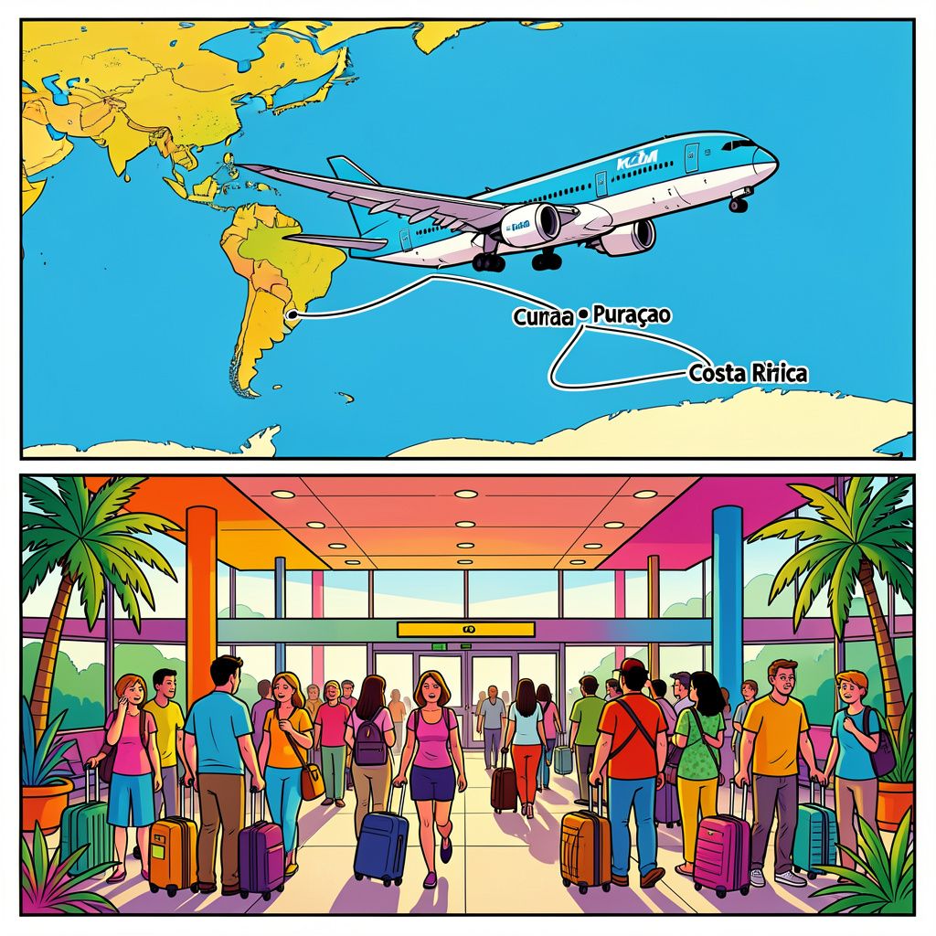 Een KLM-vlucht naar Panama eindigt via een vol Curaçao onverwacht in Costa Rica.