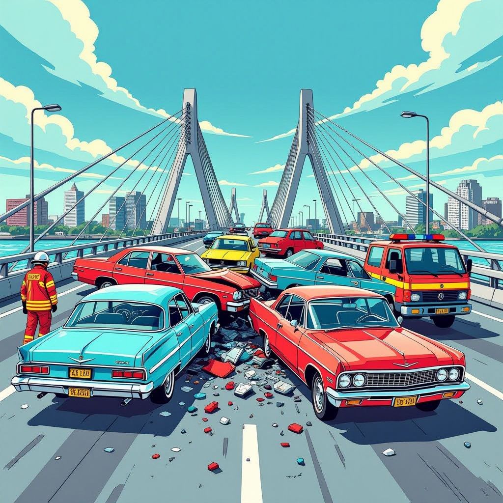 vijf auto's in de prak op de van Brienenoordbrug: hoe kan één botsing een uur file veroorzaken?