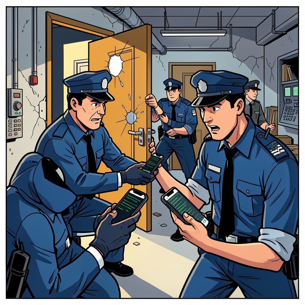 De politie doorbreekt het nieuwste geheime bastion van de onderwereld.