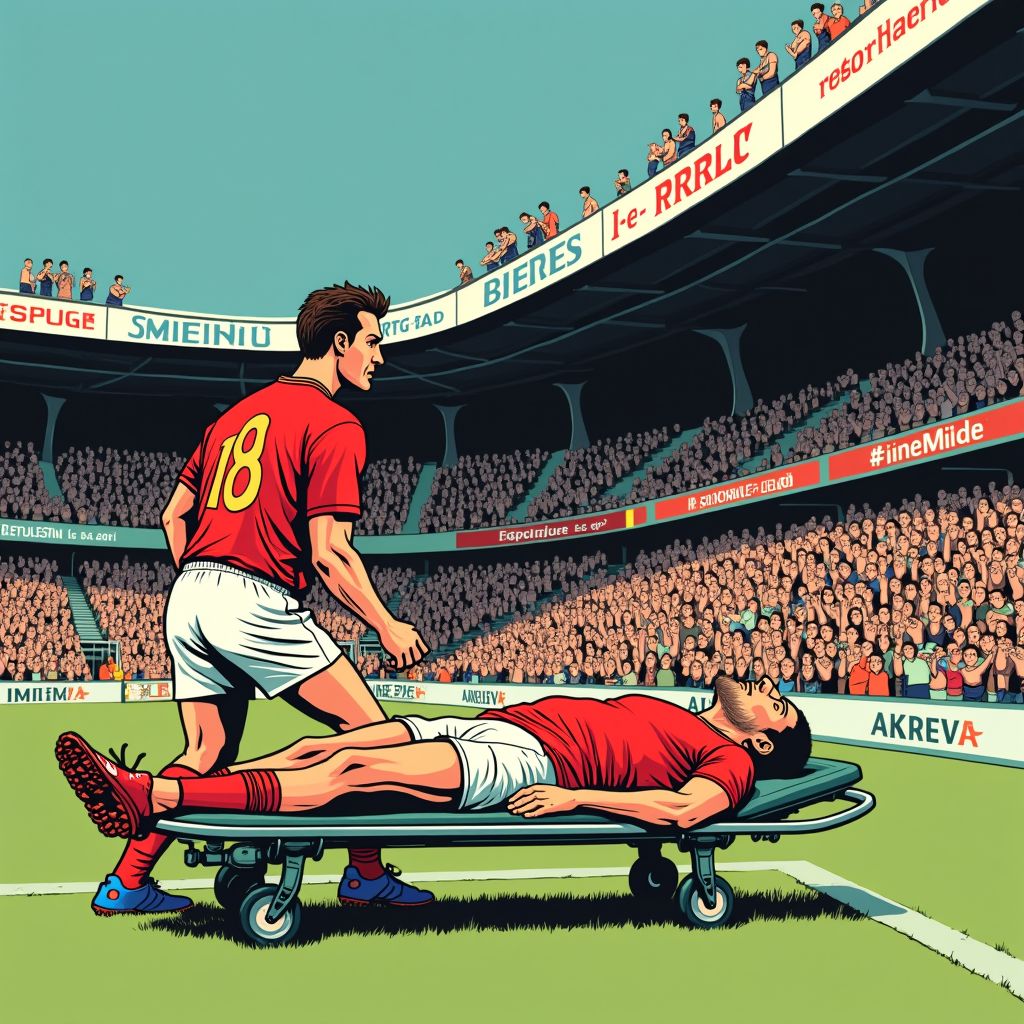 Jerdy Schouten verlaat het veld per brancard terwijl het WK over twee maanden begint