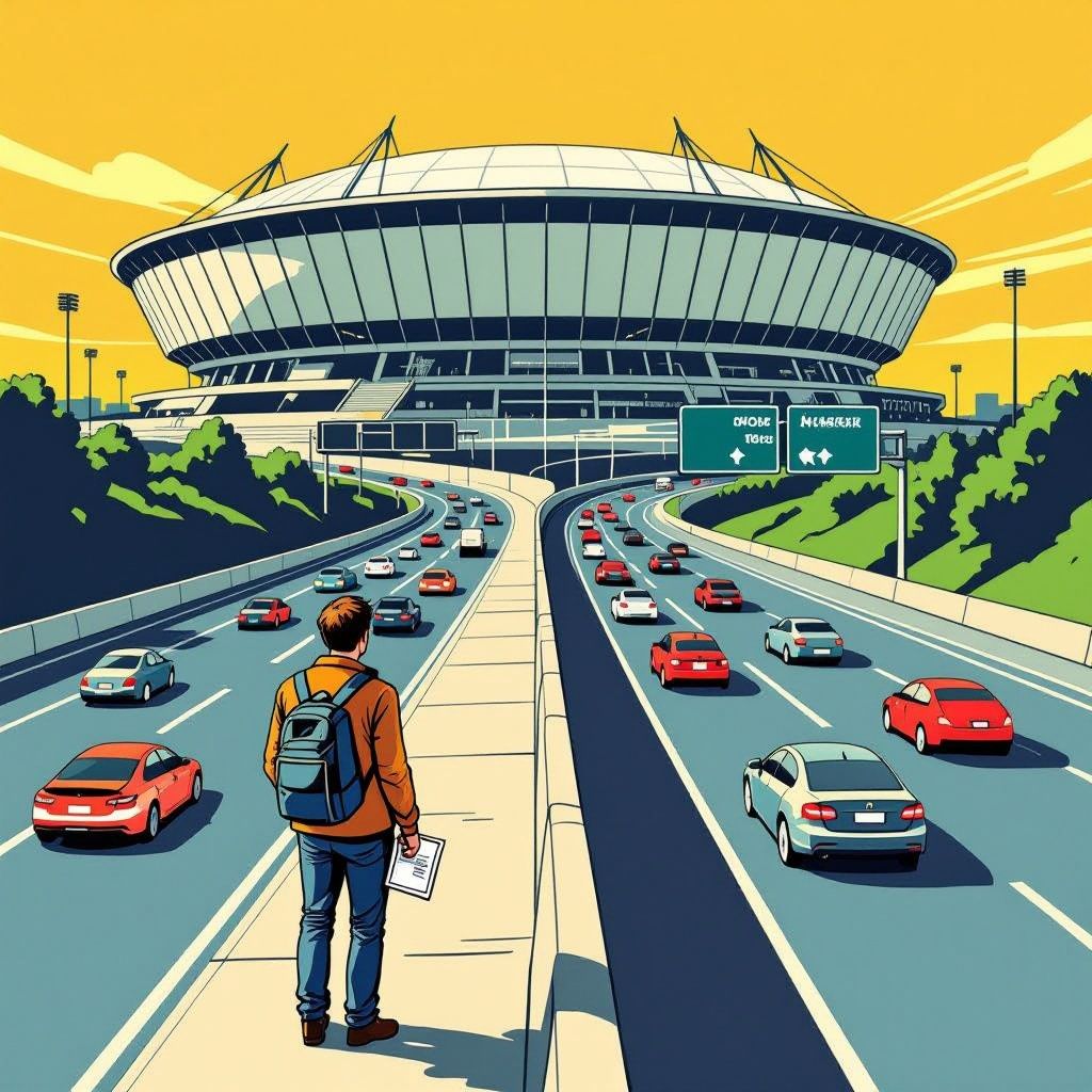 Het WK-finalestadion is onbereikbaar te voet: een journalist liep 5,5 uur voor niets