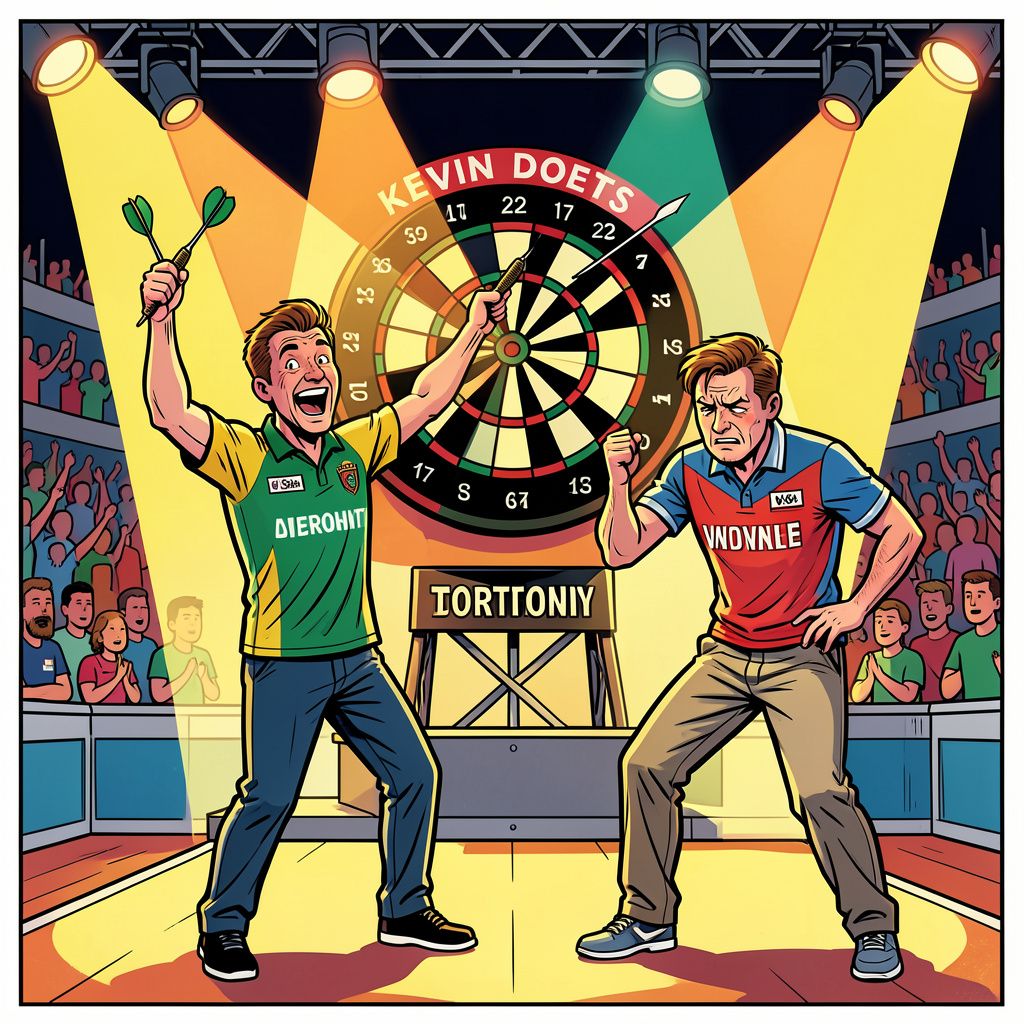 Debutant Kevin Doets gooit viervoudig kampioen Michael van Gerwen pijnlijk vroeg uit het EK darts.