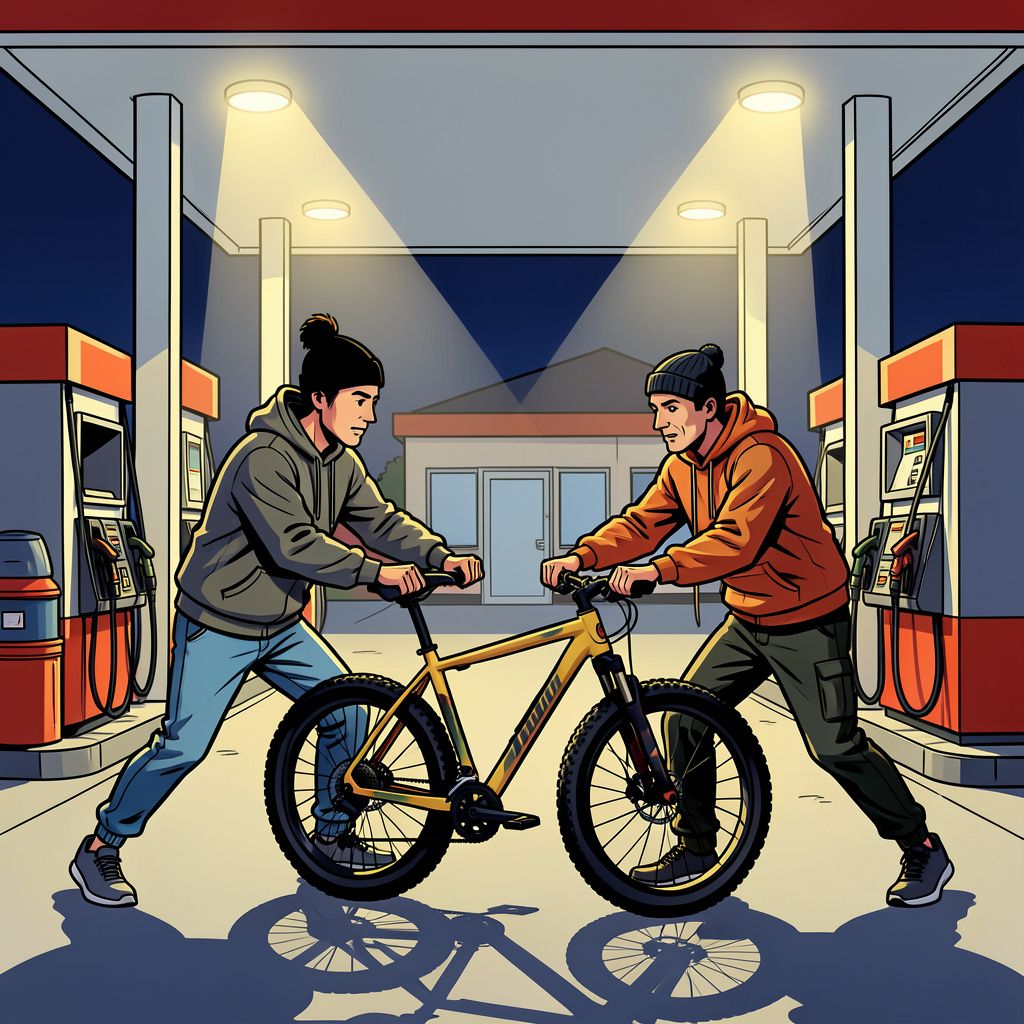 Dieven beroven fietser met geweld van zijn fatbike bij een tankstation in De Westereen.