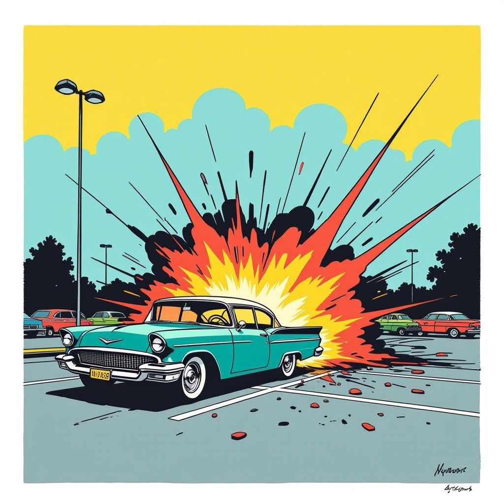 Een auto explodeert zomaar op een drukke parkeerplaats in Hillegom