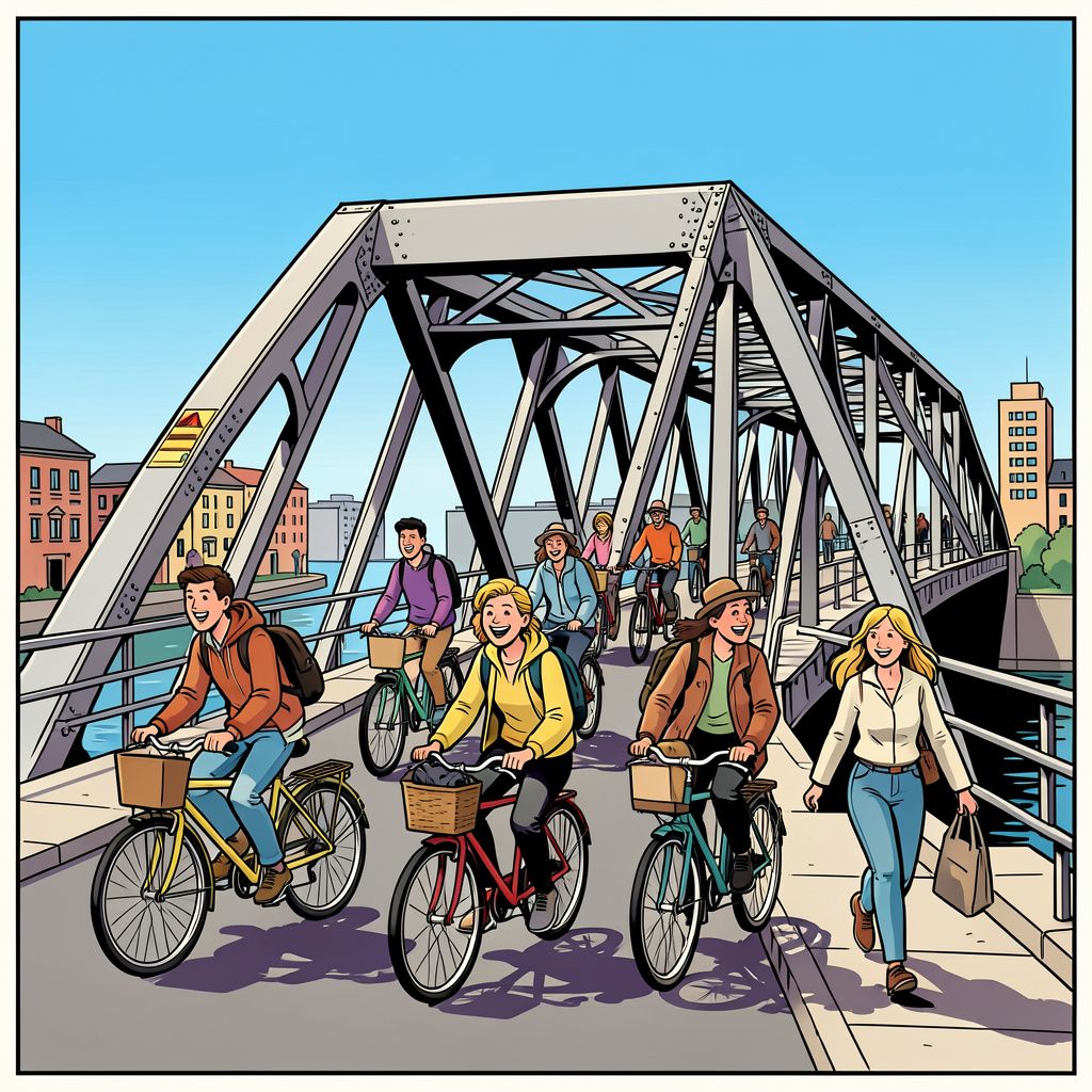 Zelfs de noodbrug naast de dichte Algerabrug ging even op slot, maar fietsers kunnen opgelucht ademhalen.