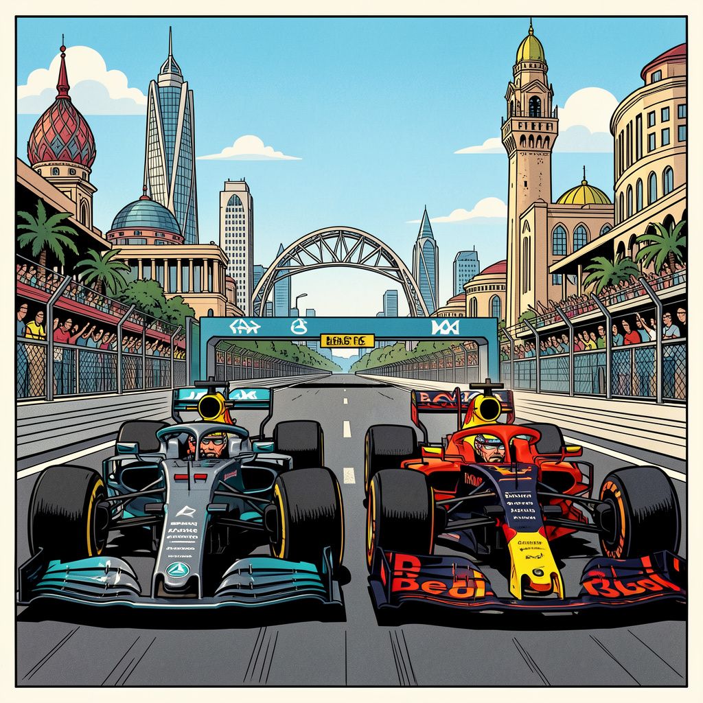 George Russell wint spectaculaire Grand Prix van Azerbeidzjan na bloedstollende ontknoping met Max Verstappen.