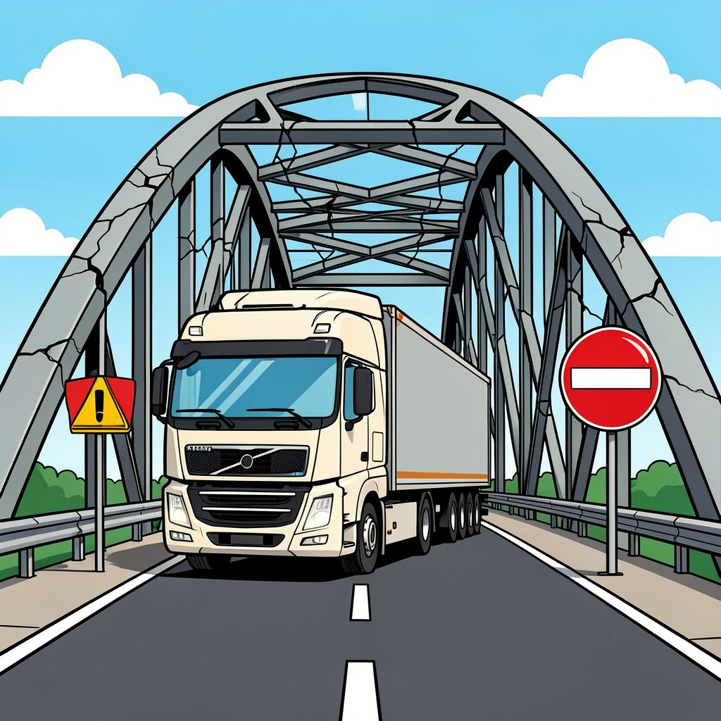 De Merwedebrug weert per direct alle vrachtwagens door gevaarlijk zwak staal.