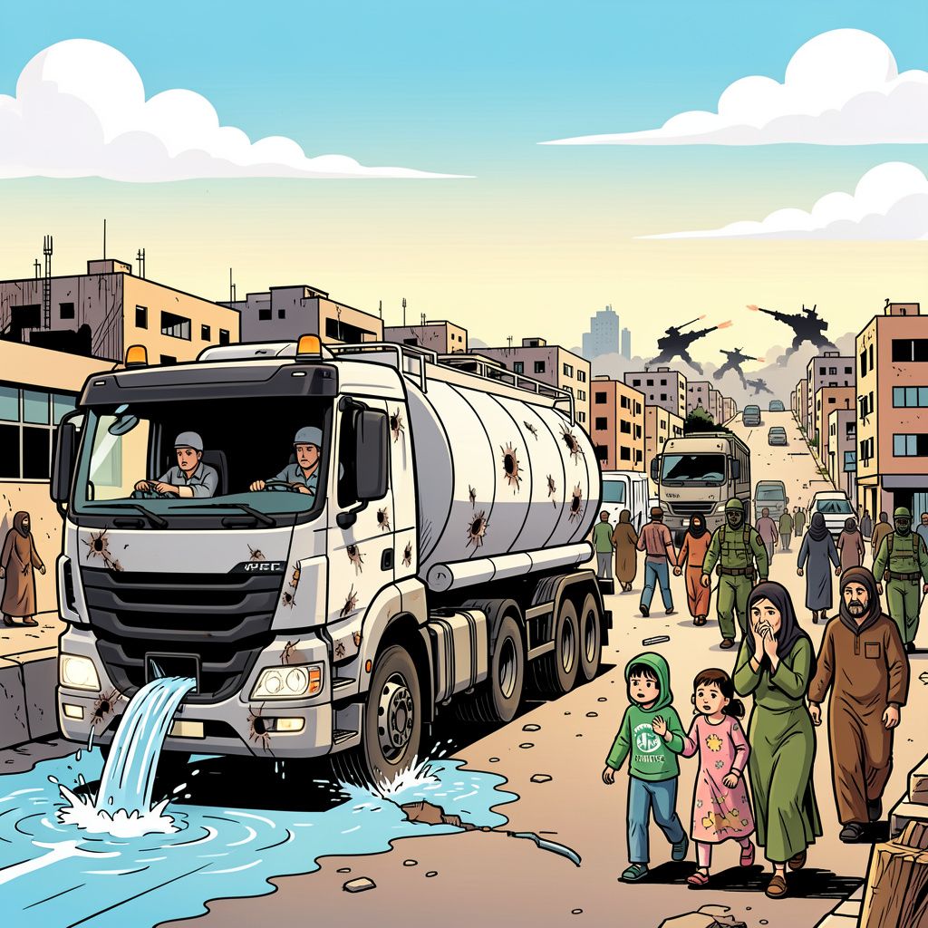 Israëlische kogels doden watertruckchauffeurs tijdens humanitaire missie in Gaza