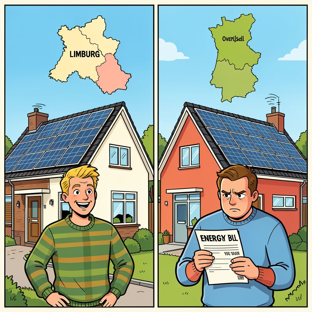 Het einde van de salderingsregeling raakt de ene provincie veel harder dan de andere.