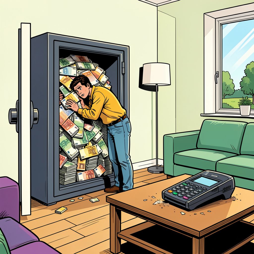 We hebben nog nooit zoveel contant geld in huis gehad, maar we betalen er bijna niet meer mee.