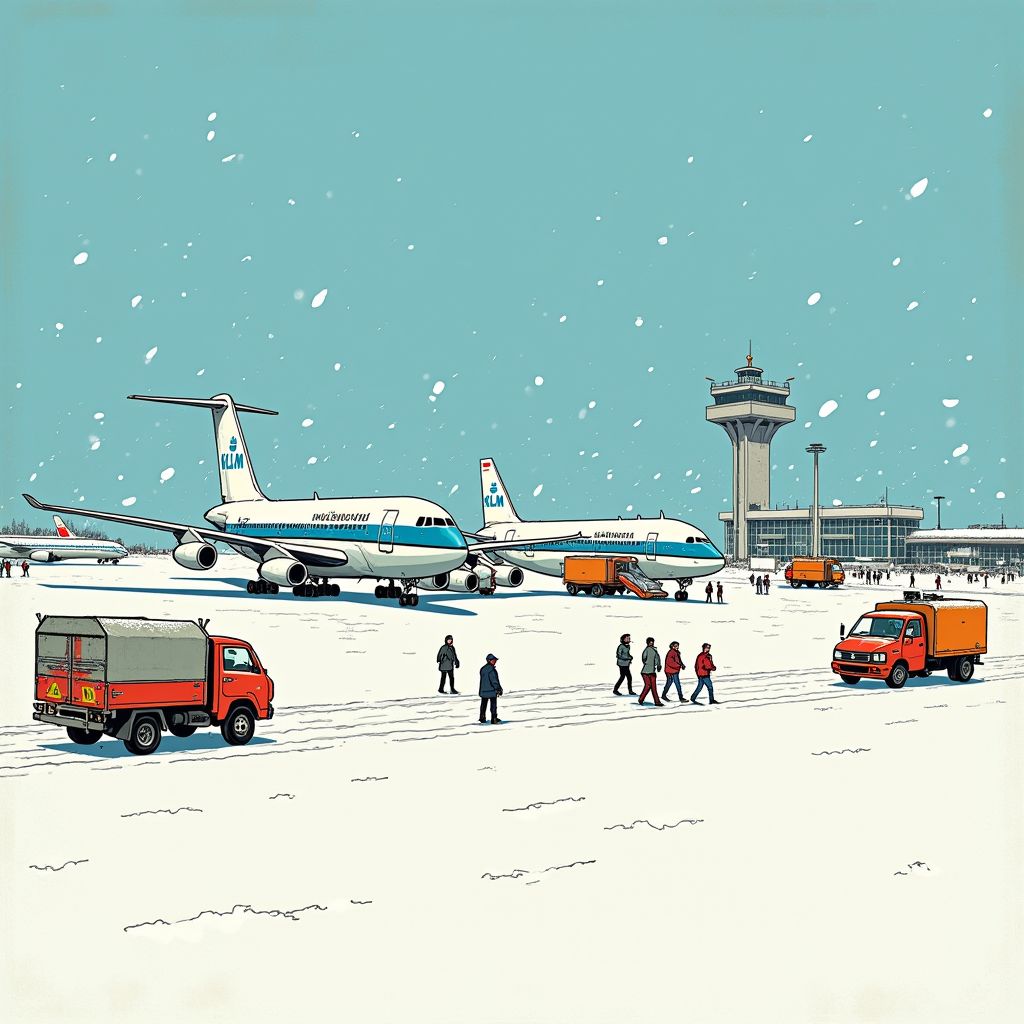 KLM schrapt morgen 150 vluchten terwijl Schiphol zich opmaakt voor sneeuwchaos