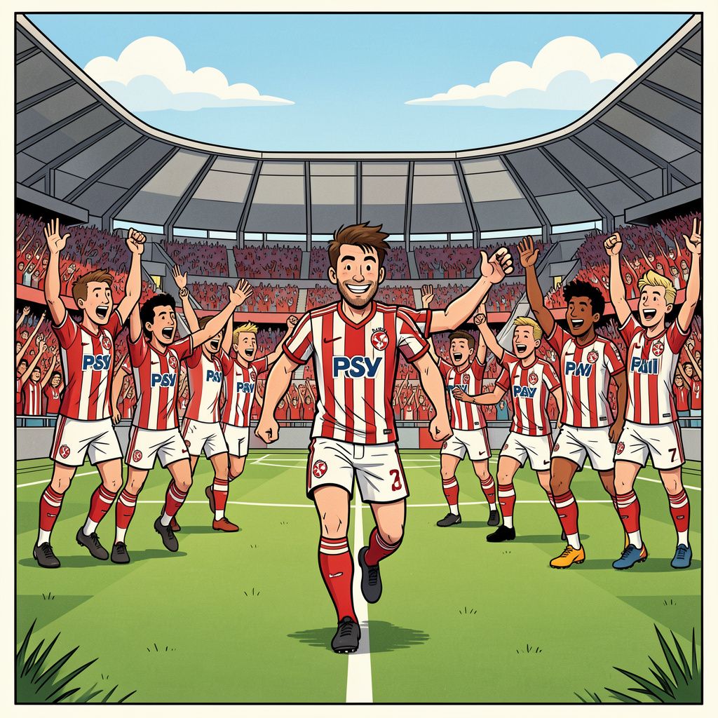 PSV wint een bizarre marathonwedstrijd met zeven treffers en viert de rentree van Ruben van Bommel.