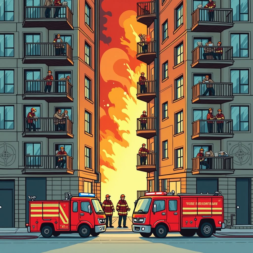 Brandweer redt bewoners van balkons tijdens liftschachtbrand in Voorburg