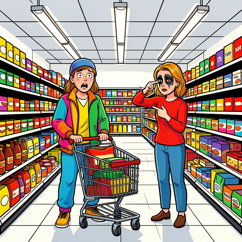 juultje tieleman zorgt voor paniek in de supermarkt met nepblauw oog dat écht leek