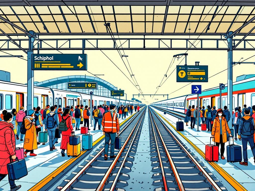 Schiphol bereikt niemand meer met de trein door dubbele pech