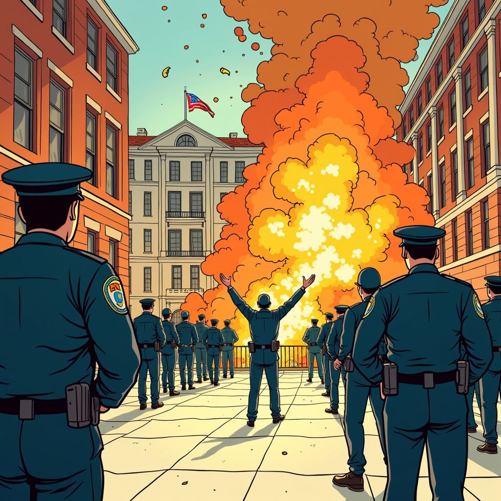 Extreemrechtse demonstrant gooit explosief naar politie bij huis burgemeester New York