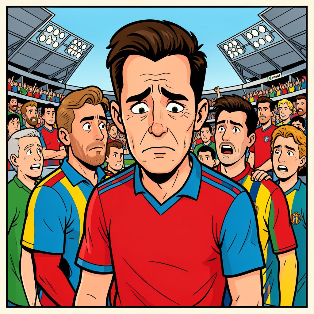 Ron Jans loopt na 5-0 afgang naar de fans om sorry te zeggen