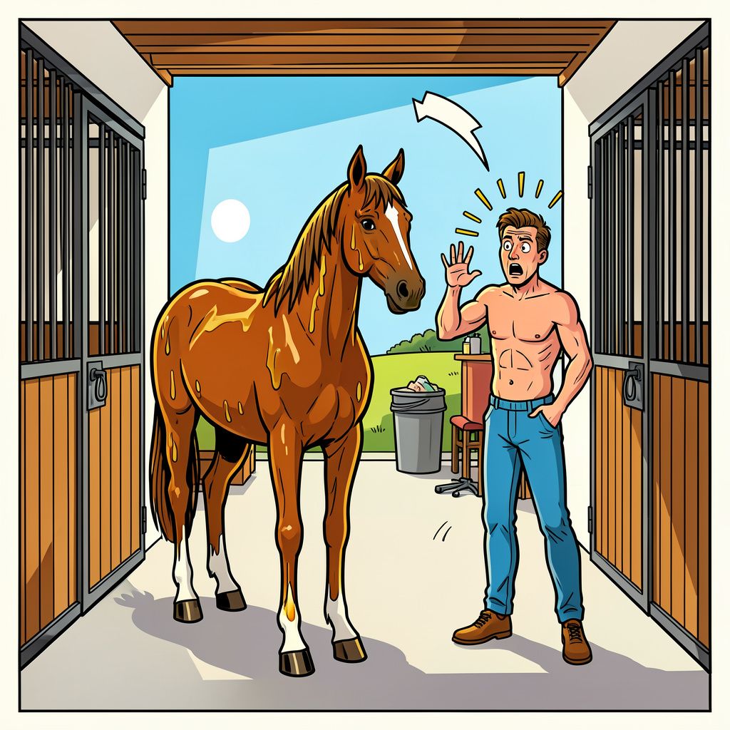 Een met kokosolie ingesmeerd paard leidt tot een celstraf.