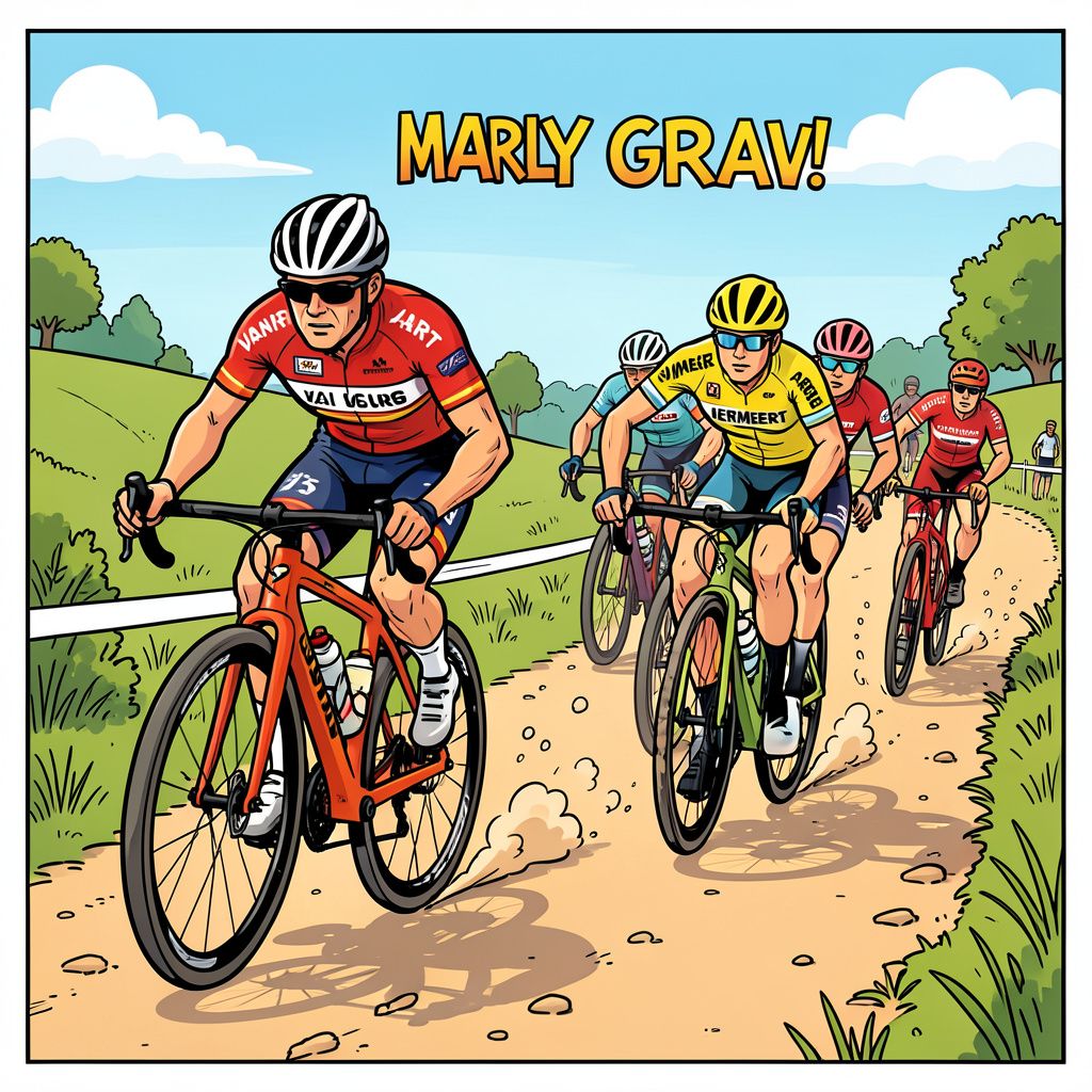 Van Aert wint gravelklassieker Marly Grav na spectaculaire solo van 20 kilometer