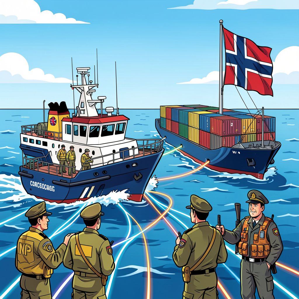 Noorwegen houdt verdacht Chinees schip met valse vlag vast bij kwetsbare internetkabels.