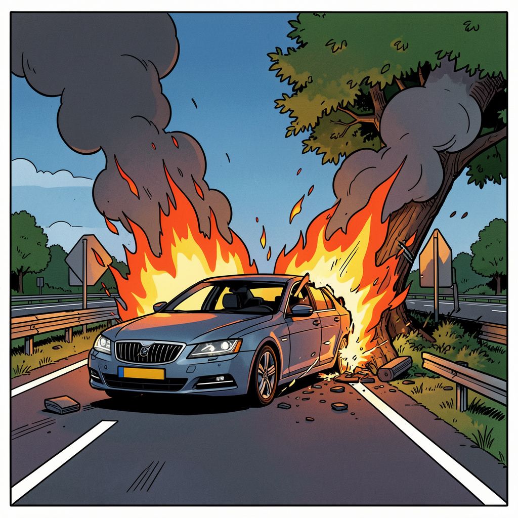 Een auto botst tegen een boom bij Beilen en een kind overlijdt ter plekke.