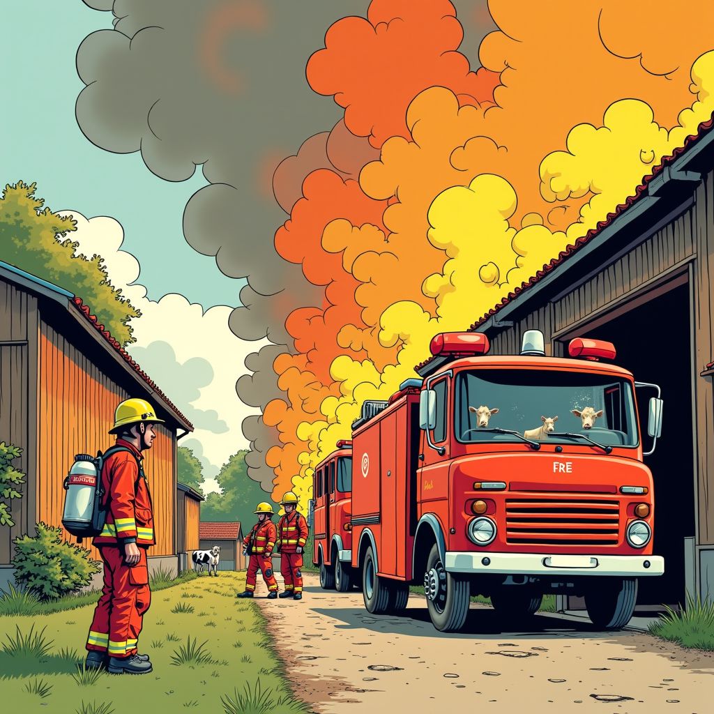 Brandweer krijgt koeienstal niet op tijd onder controle in Heelweg