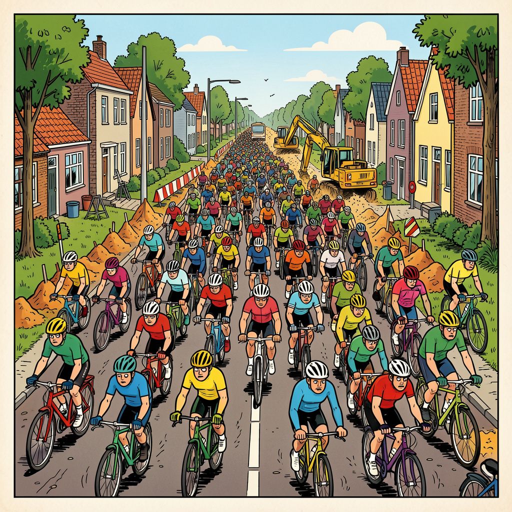 Chaos op de fiets: 15.000 wielrenners worstelen door wegwerkzaamheden tijdens Amstel Gold Race toerversie