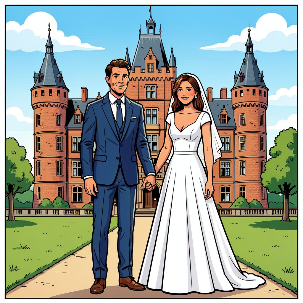Bankzitter Raoul de Graaf trouwt zijn grote liefde Lieke in een Limburgs kasteel.