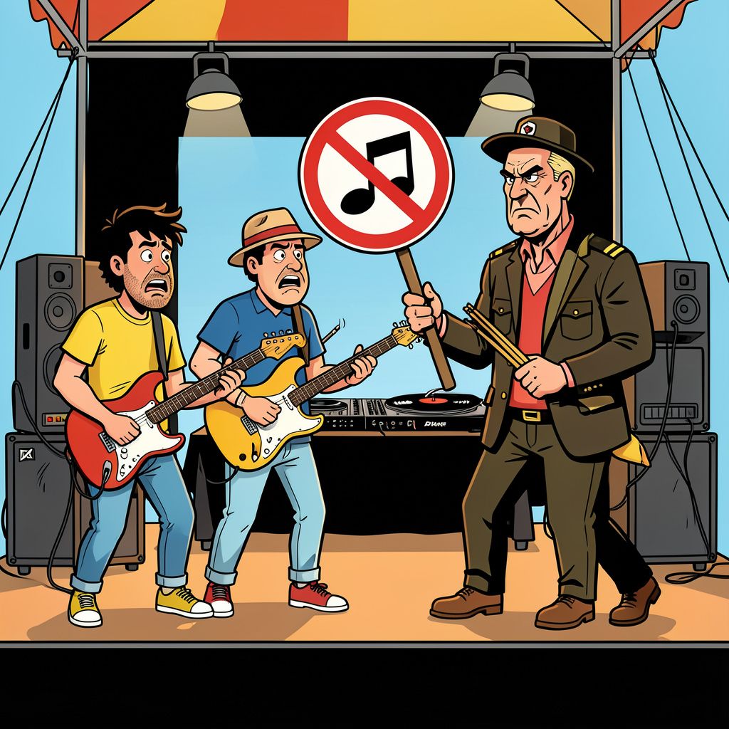 De organisatie van de Zwarte Cross verbiedt feestband Effe Serieus om hun eigen megahit te spelen op het festival.