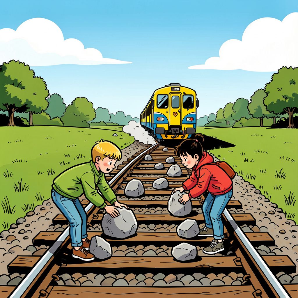ProRail slaat alarm over kinderen die stenen op de treinrails leggen.