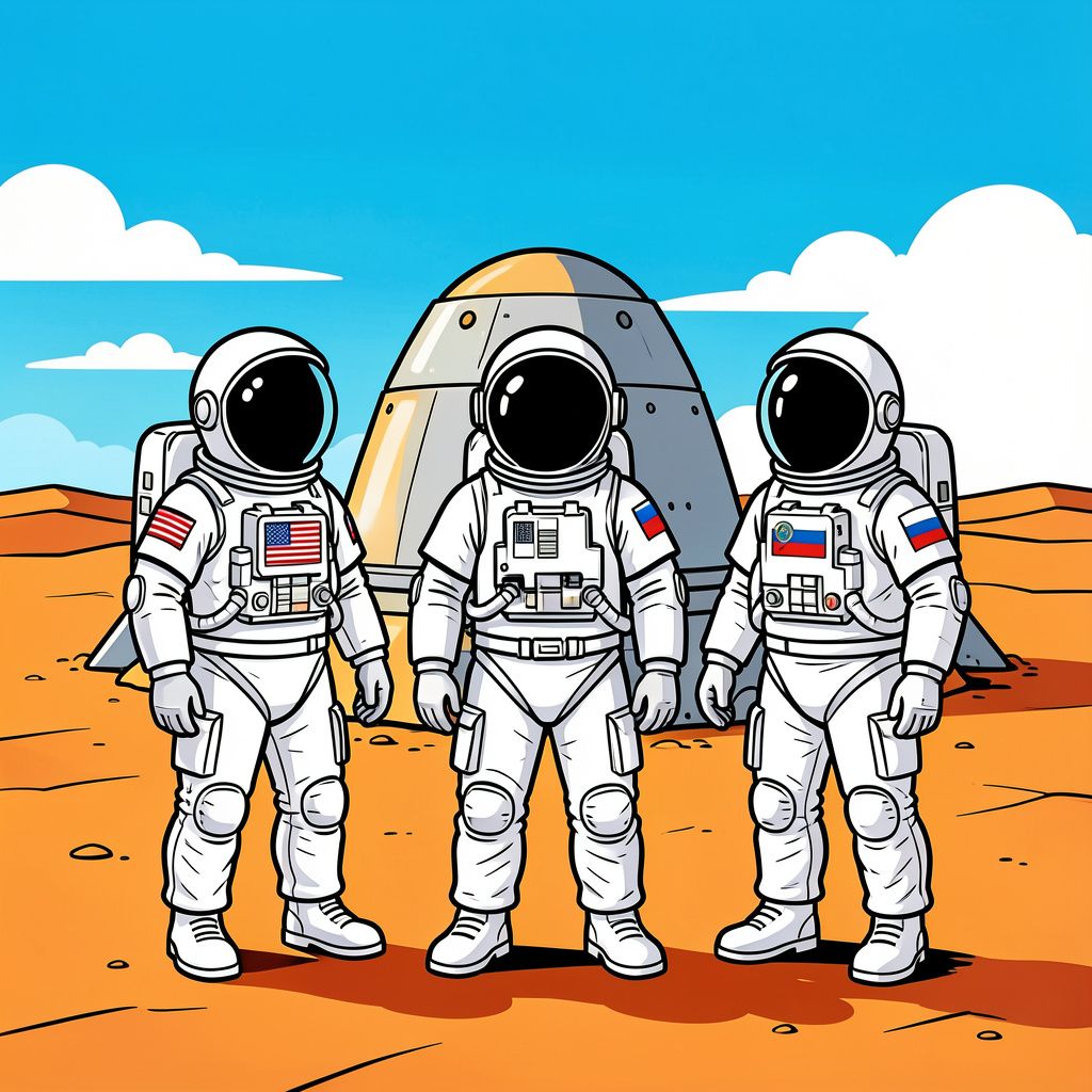 Drie astronauten landen veilig op aarde na een reis van 164 miljoen kilometer.