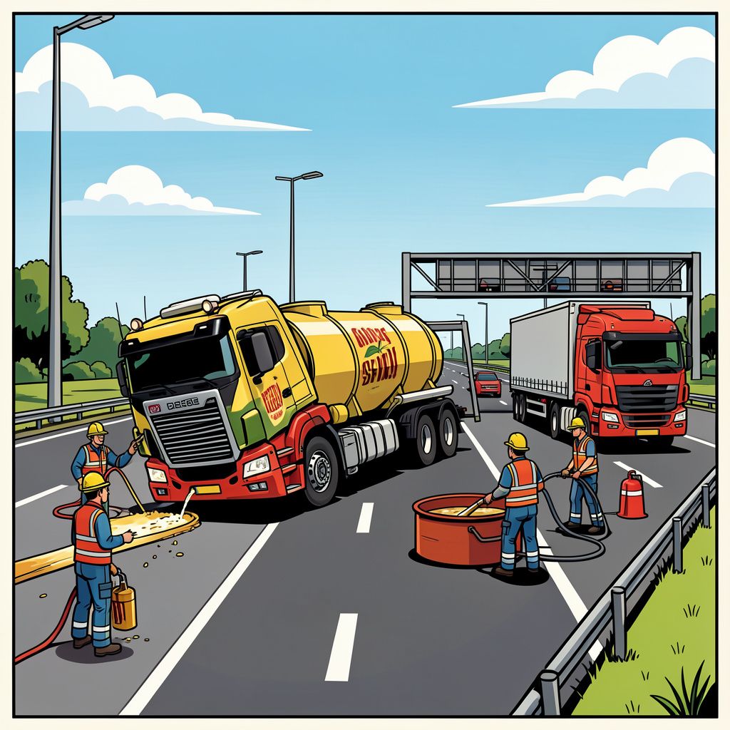 Gekantelde biertruck legt verbindingsweg bij knooppunt Empel urenlang plat.