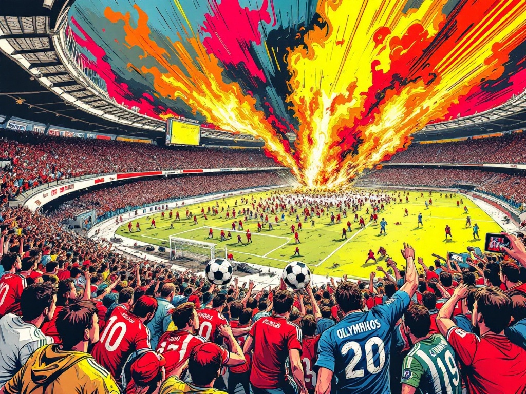 Voetbalderby ontspoort: Supporters zaaien chaos in Grieks stadion