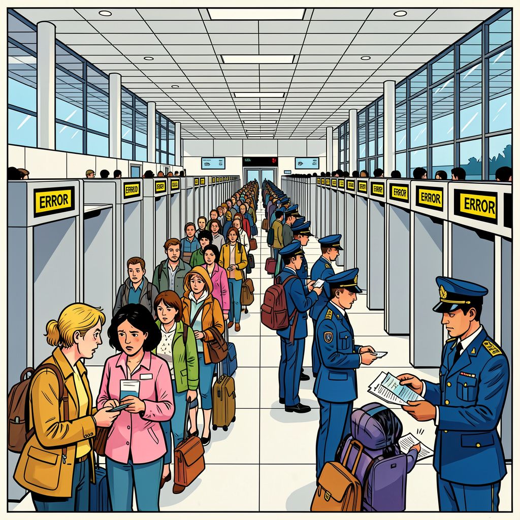 Een grote computerstoring legt alle paspoortpoortjes op Schiphol stil.