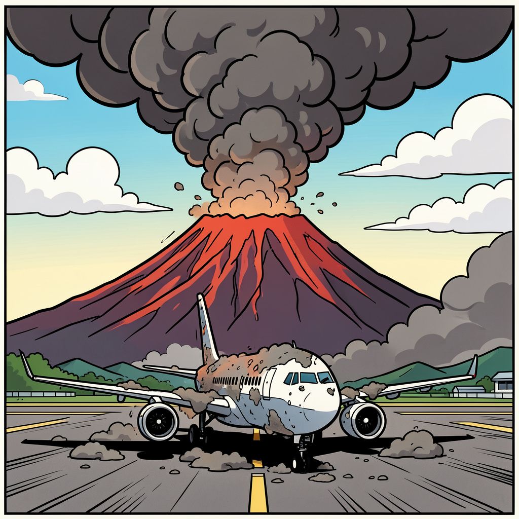 De vulkaan Anak Krakatau spuwt as en legt het vliegverkeer van Jakarta plat.