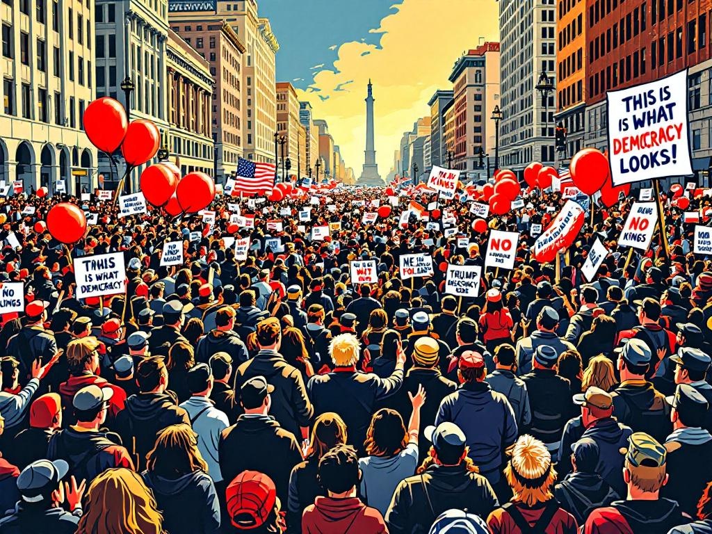 Miljoenen Amerikanen gaan de straat op tegen Trump tijdens massale 'No Kings' protesten