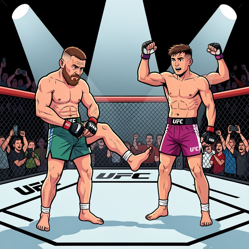 Conor McGregor verliest zijn langverwachte UFC-comeback al na ruim een minuut door een zware knieblessure.