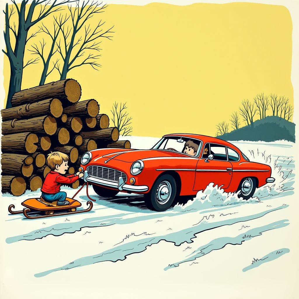 Auto sleurt slee met kinderen tegen houtstapel: elfjarige jongen overlijdt ter plekke